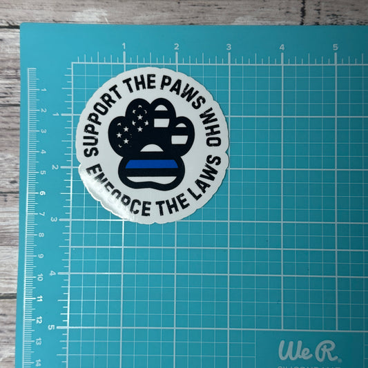 Support the Paws Police Sticker